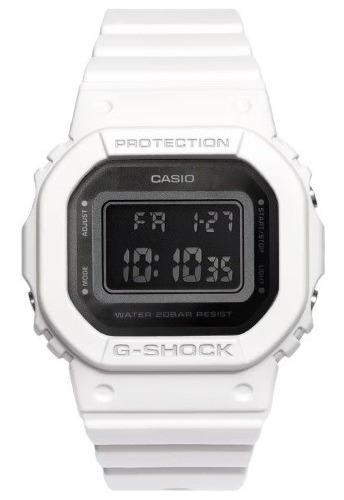 Relógio Feminino Casio G-shock Gmd-s5600-7dr E Cor Da Correia Branco Cor Do Bisel Branco Cor Do Fundo Preto