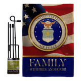 Us Air Family Honor - Juego De Bandera De Arpillera Con Sopo