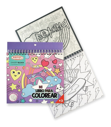 Libro Colorear Kawaii Divertiblock Artel