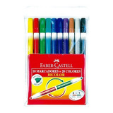 Plumones Doble Punta X 10 - Faber Castell