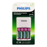 Carregador Philips 4 Pilha Recarregável Aa 2450mah Controle