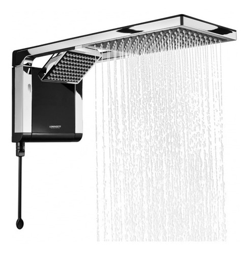 Chuveiro Hibrido Acqua Duo Flex 220v Preto Cromado Lorenzett