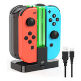 4 En 1 Base De Cargador P/ Control Joycon De Nintendo Switch