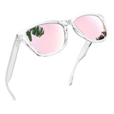 Lentes De Sol Mujer Hombre Moda Blancos Espejo Uv Cuadrados