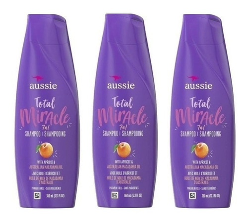 Aussie Total Miracle Collection 7n1 Shampoo 360ml Kit C/3