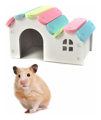 Casa De Madera Importada P/ Hamsters Topitos Jerbos Ratones