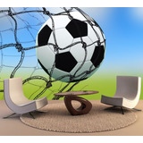 Adesivo Futebol 3d Bola Gol Papel De Parede Jogo Decoração Quarto Espaço Kids  Gg135