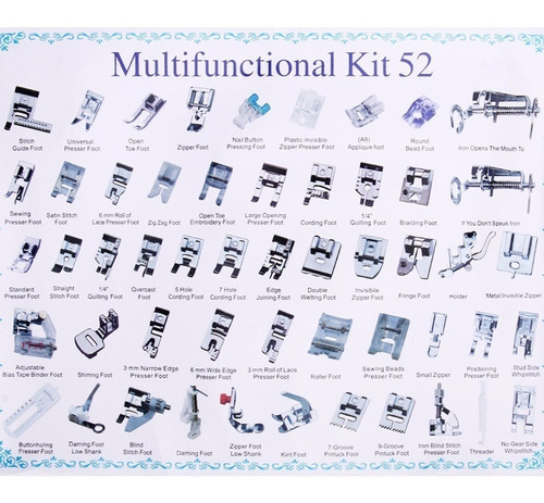 Kit 52 Pie Prensatelas Máquinas De Coser - Nuevo!! Casa G.v.