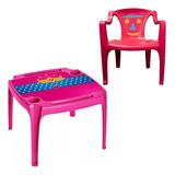 Mesinha 1 Cadeira  Infantil Brinquedo Escola Brinquedoteca