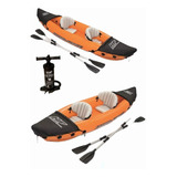 Kayak Inflable Lite Rapidx2 Remos Alum + Inflador Bestway