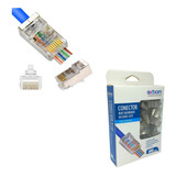 Conector Lan Ethernet Rede Rj45 Cat5 Blindado 100pç Nf