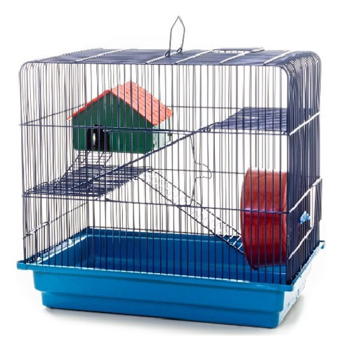 Gaiola Para Hamster Topolino E Pequenos Roedores C/ Casinha Cor Azul