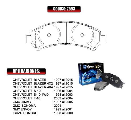Pastillas De Freno Delantera Chevrolet S10 1996 1997  7593   Foto 2