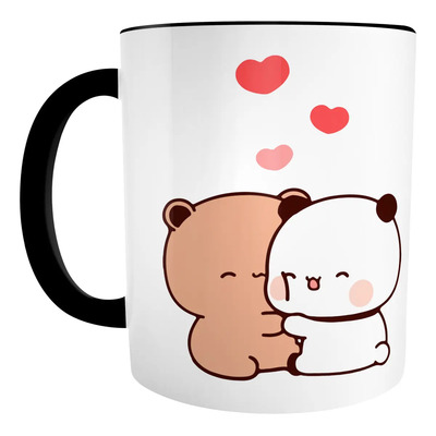 Taza De Color Ositos Bubu Y Dudu Tiernos Color Negro Abrazo | MercadoLibre