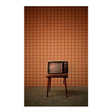 Vinilo 50x75cm Retro Vintage Antigua Tv Television P2