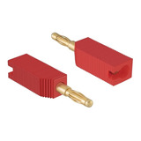 Conector Plug Banana Apilable Rojo Plástico Soldar Steren