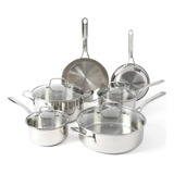 Set De Ollas Y Sartenes Martha Stewart, Acero Inox, X10 Pzs