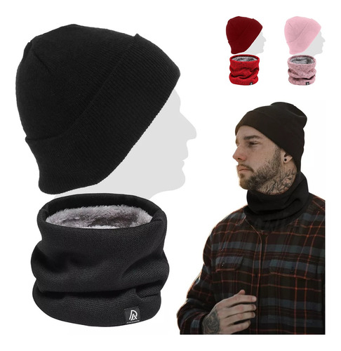 Gorro Bufanda Tejidos Conjunto Para Frio Invierno Unisex 2pz