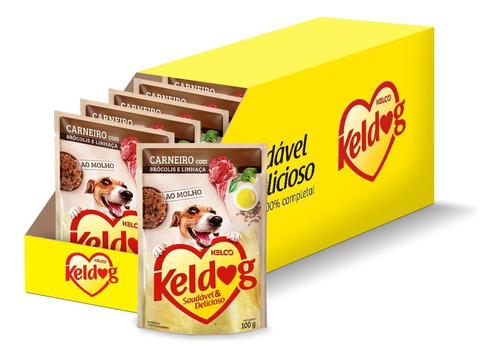 Pack Ração Úmida Cães Keldog Sachê Carneiro 20 Unidades 100g