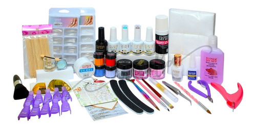 Kit Completo Para Uñas Acrilicas +esmaltado Permanente 38pcs