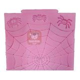 Molde Silicona Telaraña Y 3 Arañas Fondant Porcelana Fria 