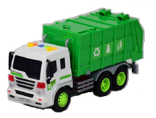 Caminhão De Lixo Realista Com Sons Luzes Fricção 