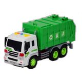 Caminhão De Lixo Realista Com Sons Luzes Fricção 