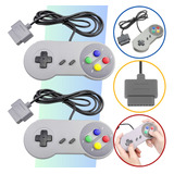 Kit 2 Controle Com Fio Compatível Super Nintendo Snes Jogos