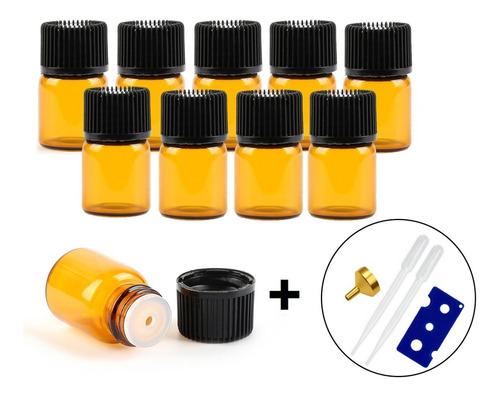  100 Mini Garrafas Vidro Âmbar Óleos Essenciais Perfume 2ml 