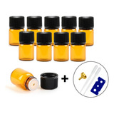  100 Mini Garrafas Vidro Âmbar Óleos Essenciais Perfume 2ml 