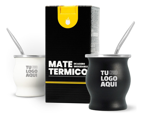 Mate Con Grabado Personalizado Logo Frase Bombilla De Regalo