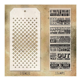 Scrapbooking Tim Holtz Set Stencil + Sellos Cartel 