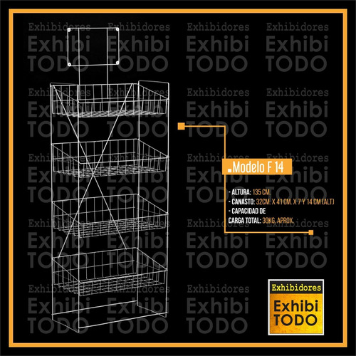 Exhibidor Estanteria Metalica  Canastos Panificacion Copetin