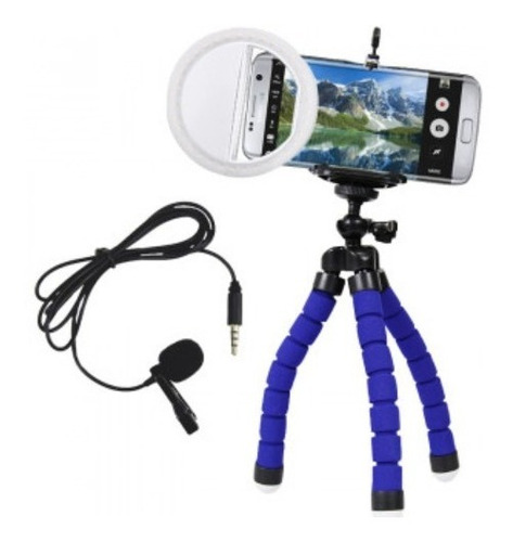 Ring Light Celular Para Gavar Videos `+ Tripé + Microfone