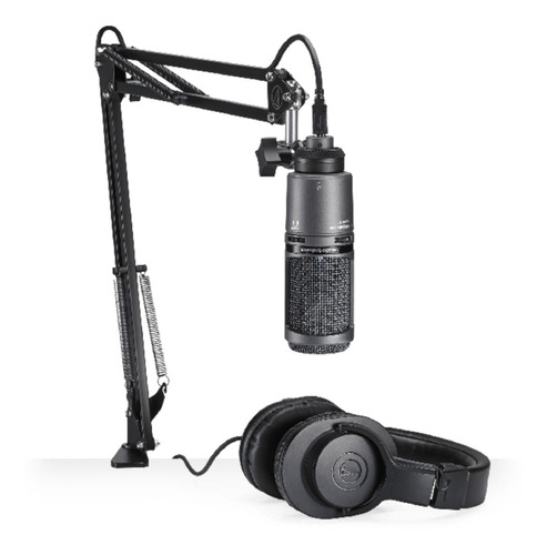 Kit Audio-technica At 2020 Pk Microfone At 2020 + Fone Ath-m