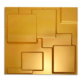 Panel Pvc 3d, Cubista Dorado, 50x50cm (caja 16 Láminas-4m2)