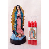 Imagen Vírgen De Guadalupe Irrompible Grande 20 Cm + Velas 