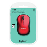 Mouse Logitech Inalambrico M185 - Rojo