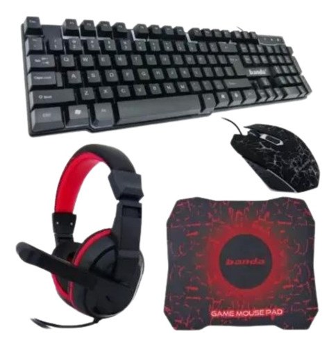 Pack Gamer Teclado +mouse +audifonos +padmouse Gamer Pc G10 