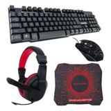 Pack Gamer Teclado +mouse +audifonos +padmouse Gamer Pc G10 