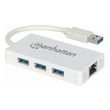 Manhattan 507578 Tarjeta Red Gb Usb V3.0 + Hub 3 Ptos Mh,