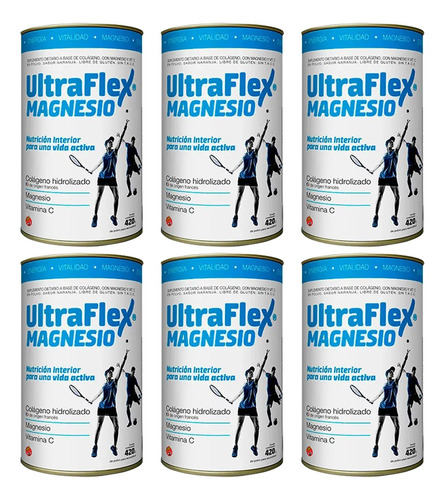 Combo X 6 Latas Ultraflex Colageno Hidroalizado Magnesio