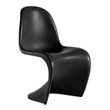 Cadeira Panton Curve Design Jantar Cozinha Preto Fosco Estrutura Da Cadeira Preto-fosco