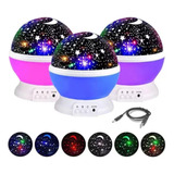 Kit 3 Luminárias Infantil Projetor Estrela 360º Galaxy