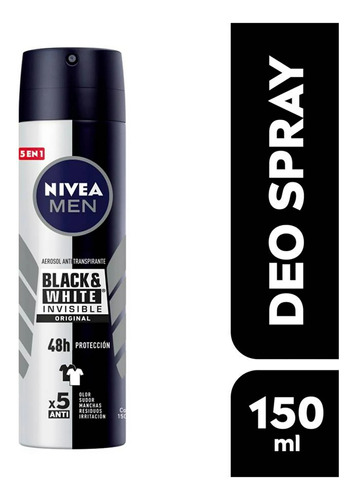 Antitranspirante Nivea Men Pack 5 Black & White 150m