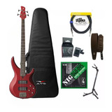 Contra Baixo 4 Cordas Yamaha Trbx304car Vermelho + Kit