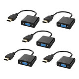 Pack 5 Adaptador Convertidor Conversor Hdmi A Vga + Audio