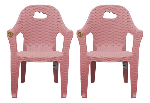 Kit 2 Sillas Infantil Rattan Interior Exterior Preescolar