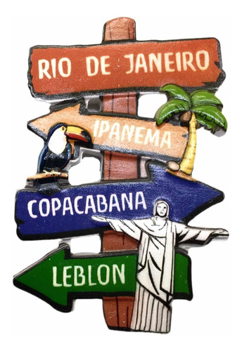 Imã Geladeira Resina Lembrança Rio De Janeiro Souvenir Decor