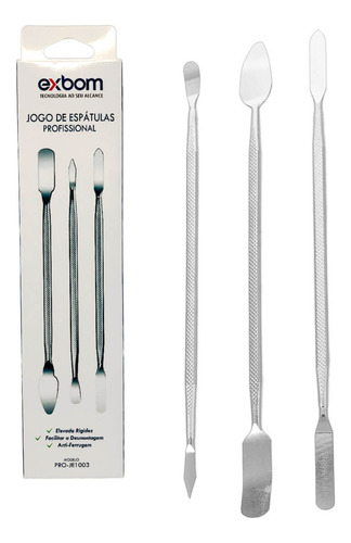 Kit 3 Espátulas Inox Chaves P/manutenção Celular, Tablet 